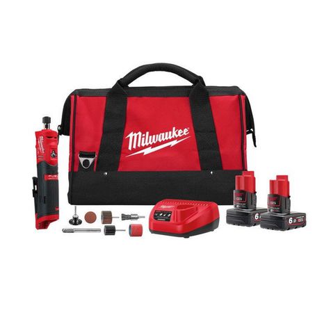 New Milwaukee M12 Fuel Straight Die Grinder Kit 12v 1y Warranty - M12FDGS-602BA