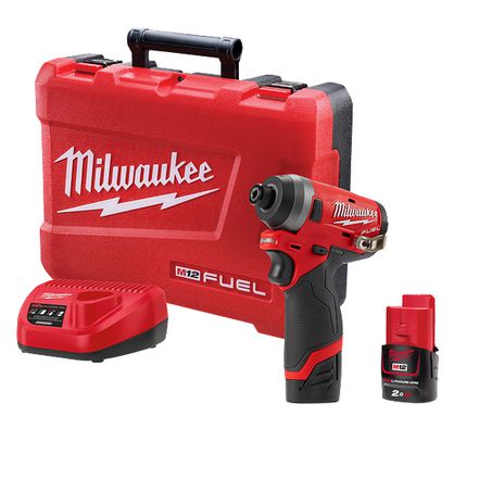 New Milwaukee M12 Fuel 1/4In Hex Impact Driver Kit 12v 1y Warranty - M12FID-202C