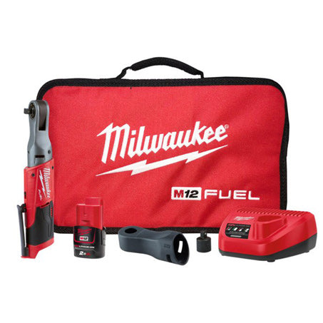 New Milwaukee M12 Fuel 3/8In Impact Ratchet Kit 12v 1y Warranty - M12FIR38-201B