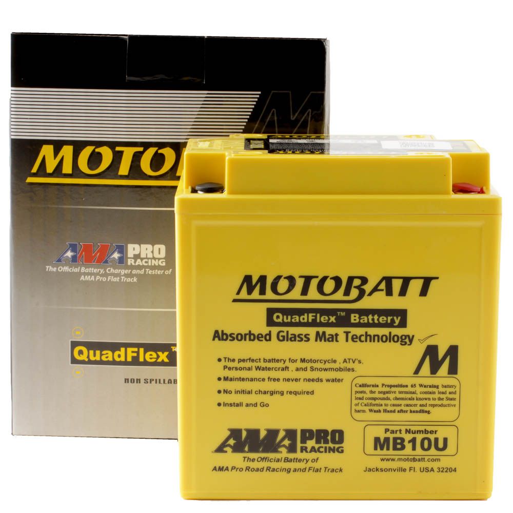 New MOTOBATT Quadflex AGM Battery #MB10U