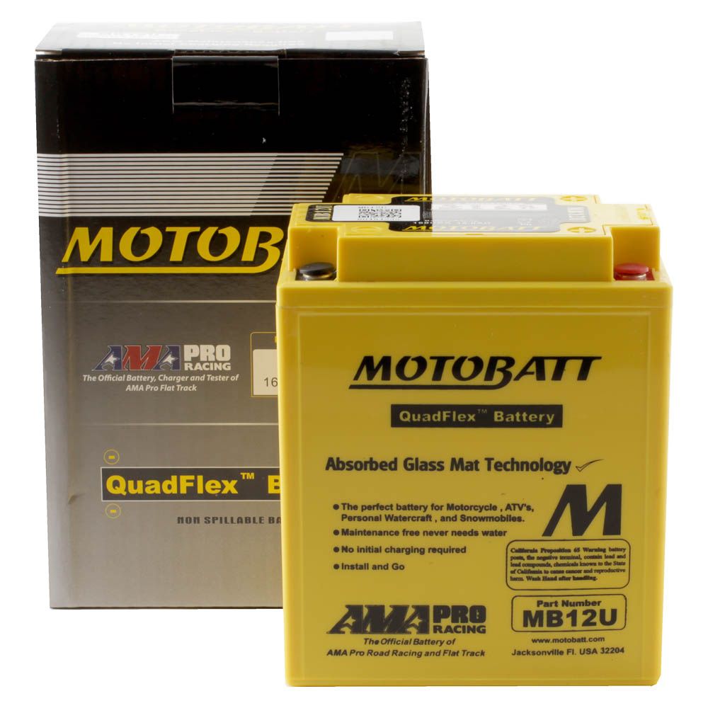 New MOTOBATT Quadflex AGM Battery #MB12U