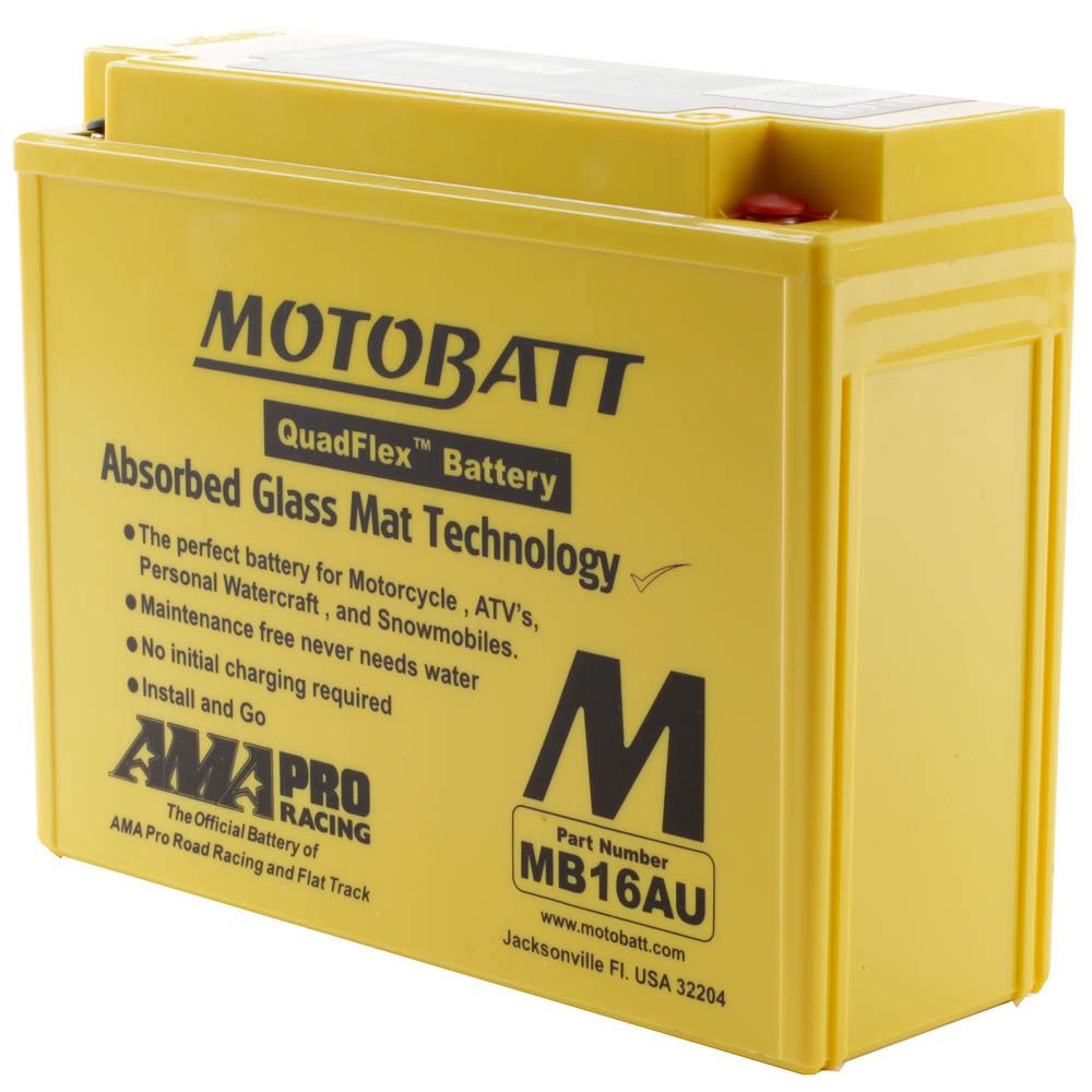 New MOTOBATT Quadflex AGM Battery #MB16AU