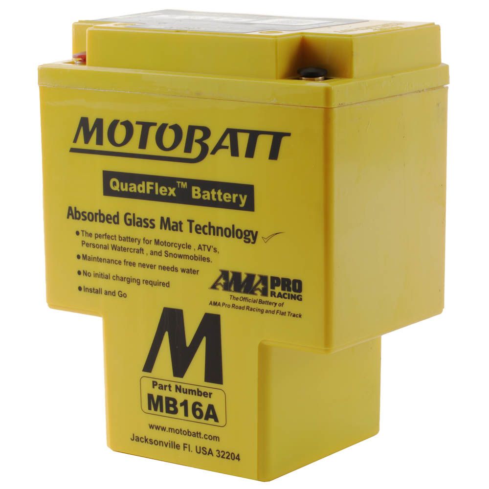 New MOTOBATT Quadflex AGM Battery #MB16A