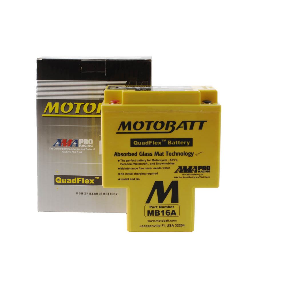 New MOTOBATT Quadflex AGM Battery #MB16A