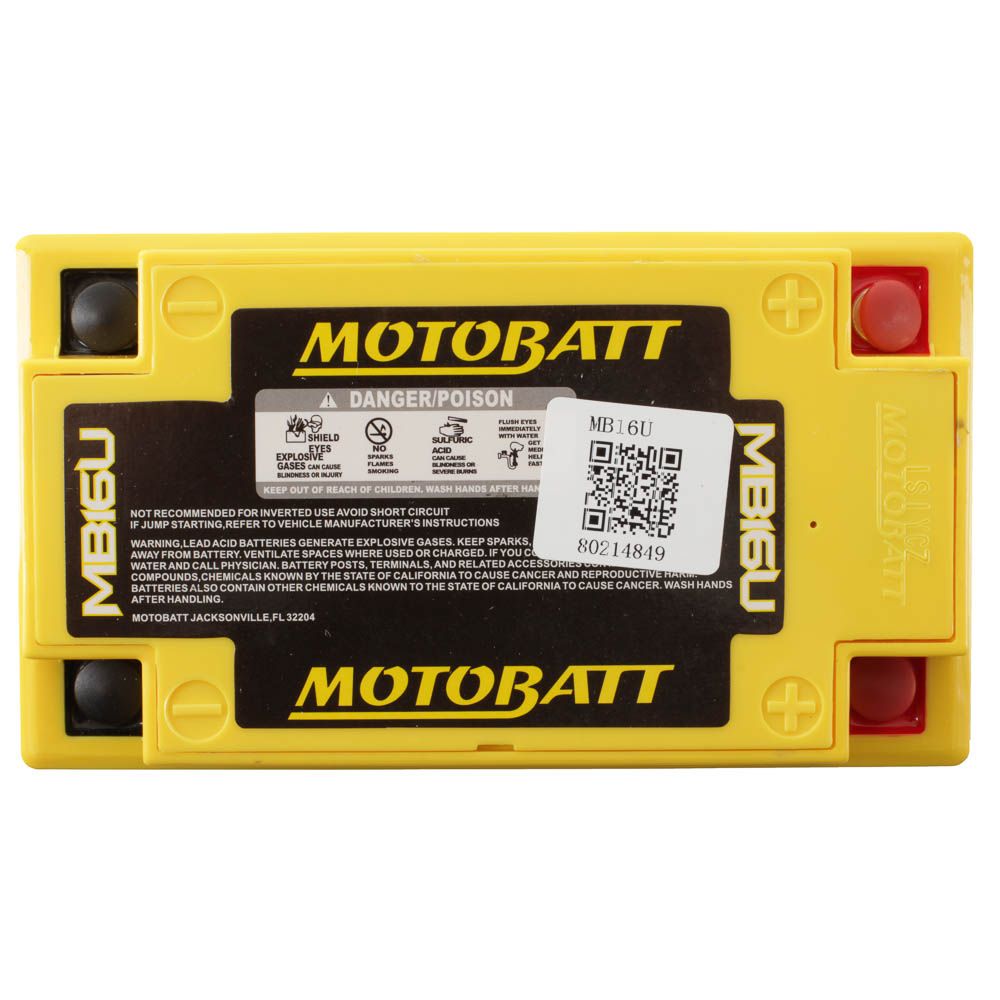 New MOTOBATT Quadflex AGM Battery #MB16U