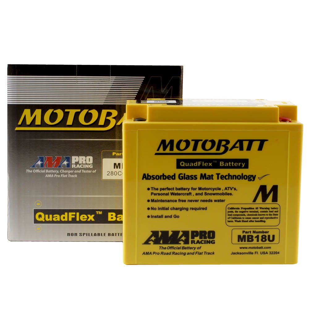 New MOTOBATT Quadflex AGM Battery #MB18U