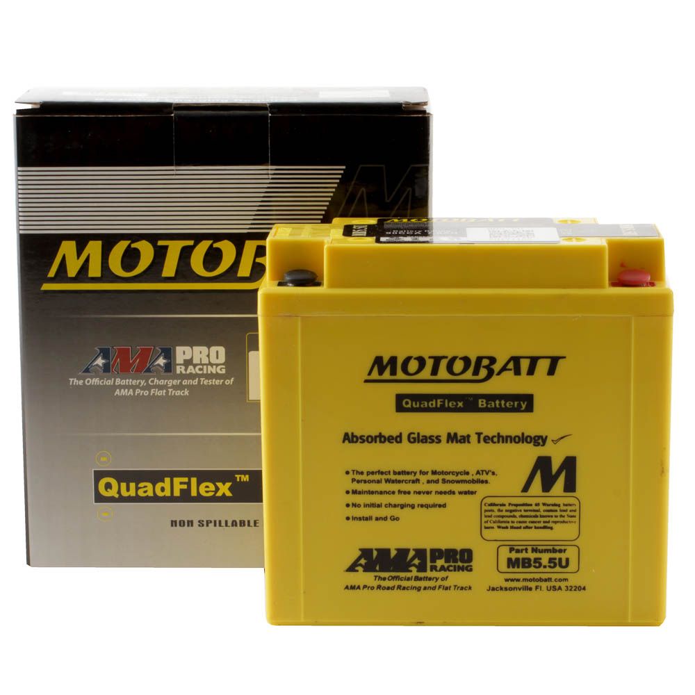 New MOTOBATT MB5.5U Quadflex 12V Battery #MB5.5U