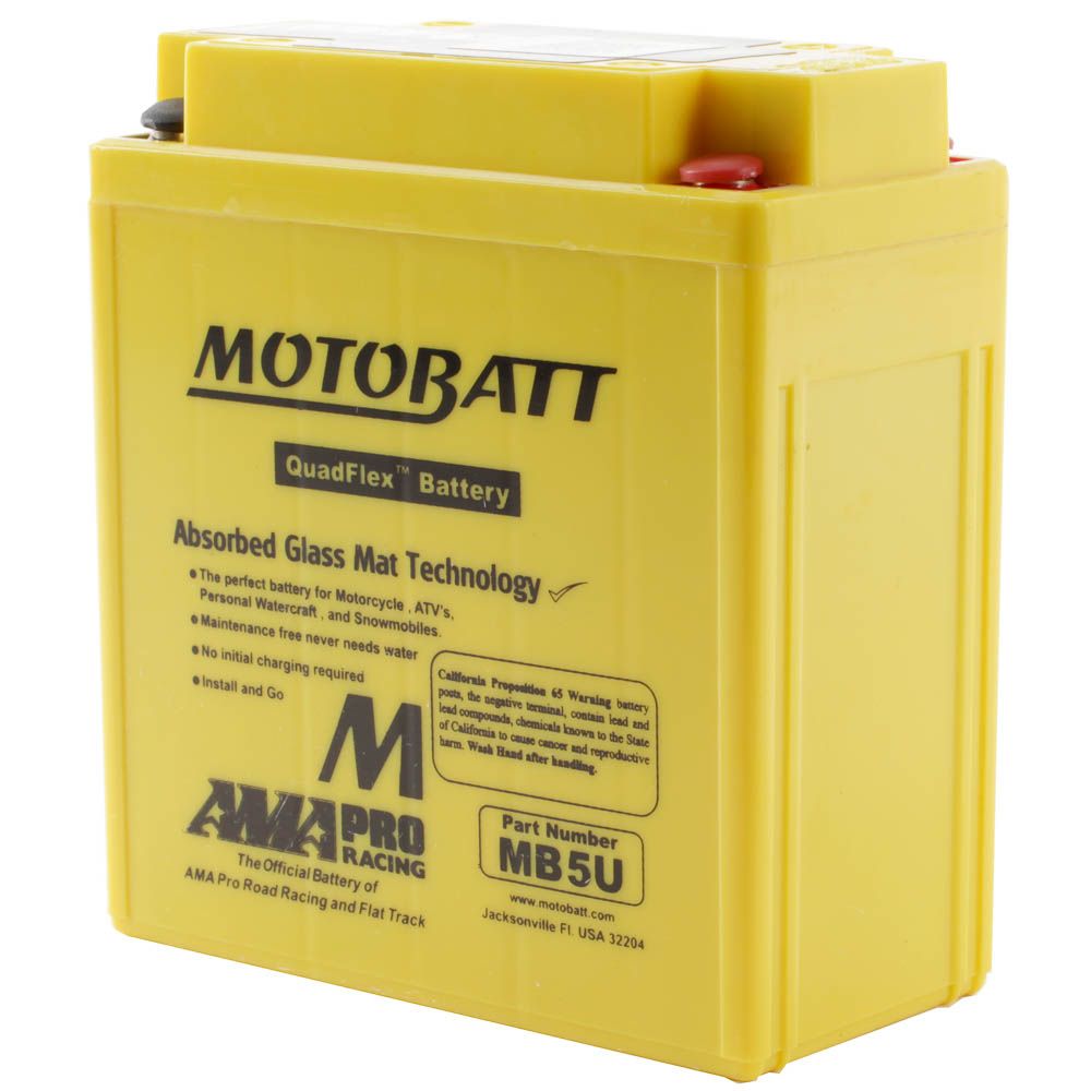 New MOTOBATT Quadflex AGM Battery #MB5U