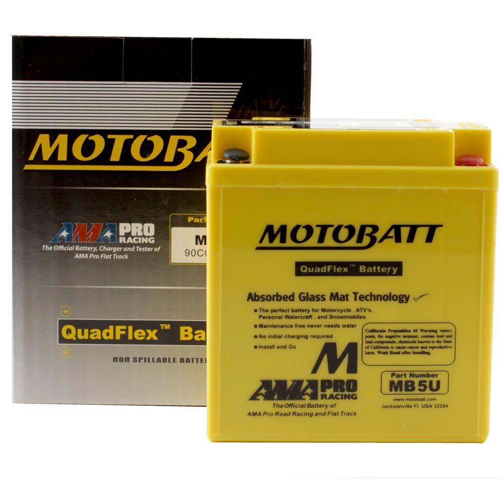 New MOTOBATT Quadflex AGM Battery #MB5U