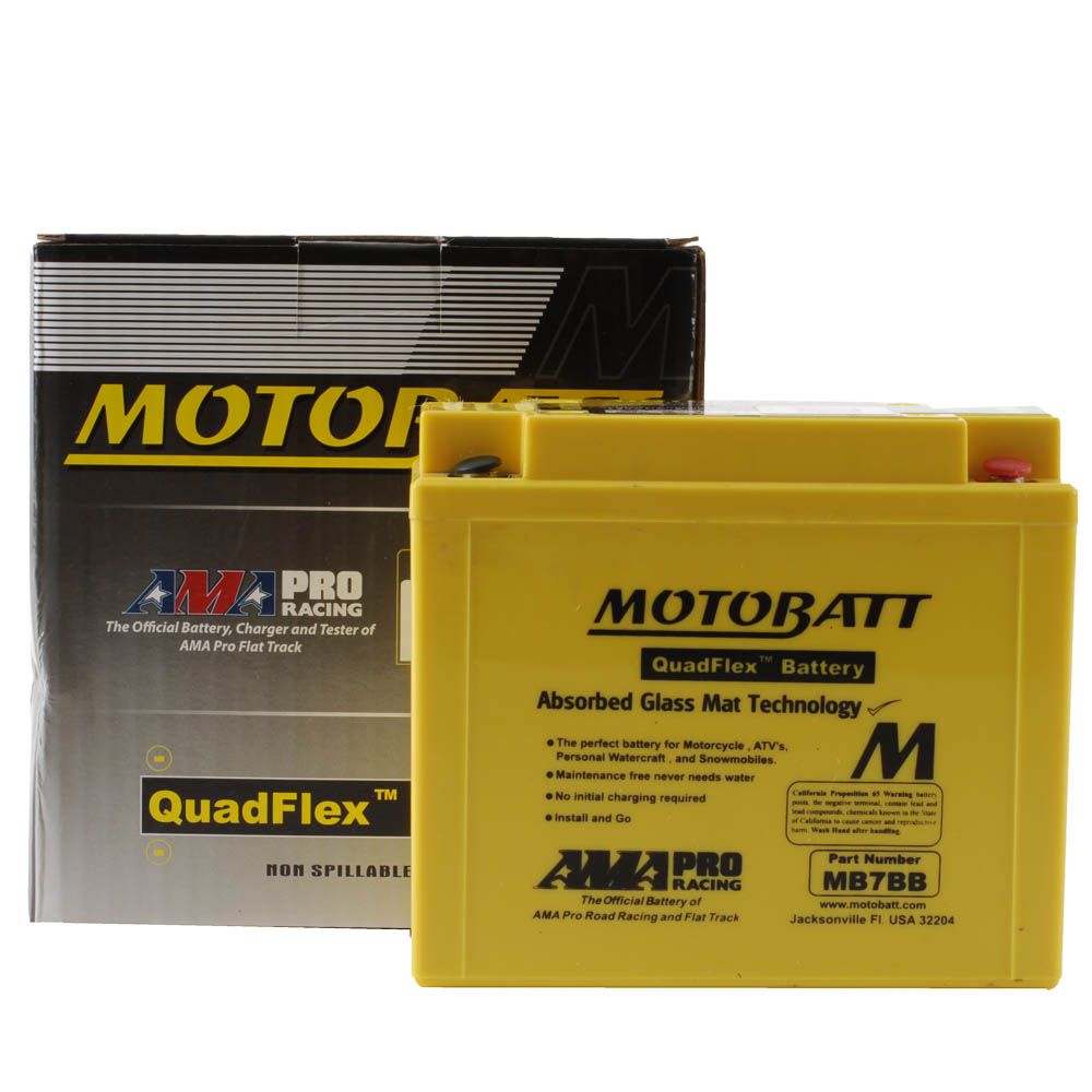 New MOTOBATT Quadflex AGM Battery #MB7BB