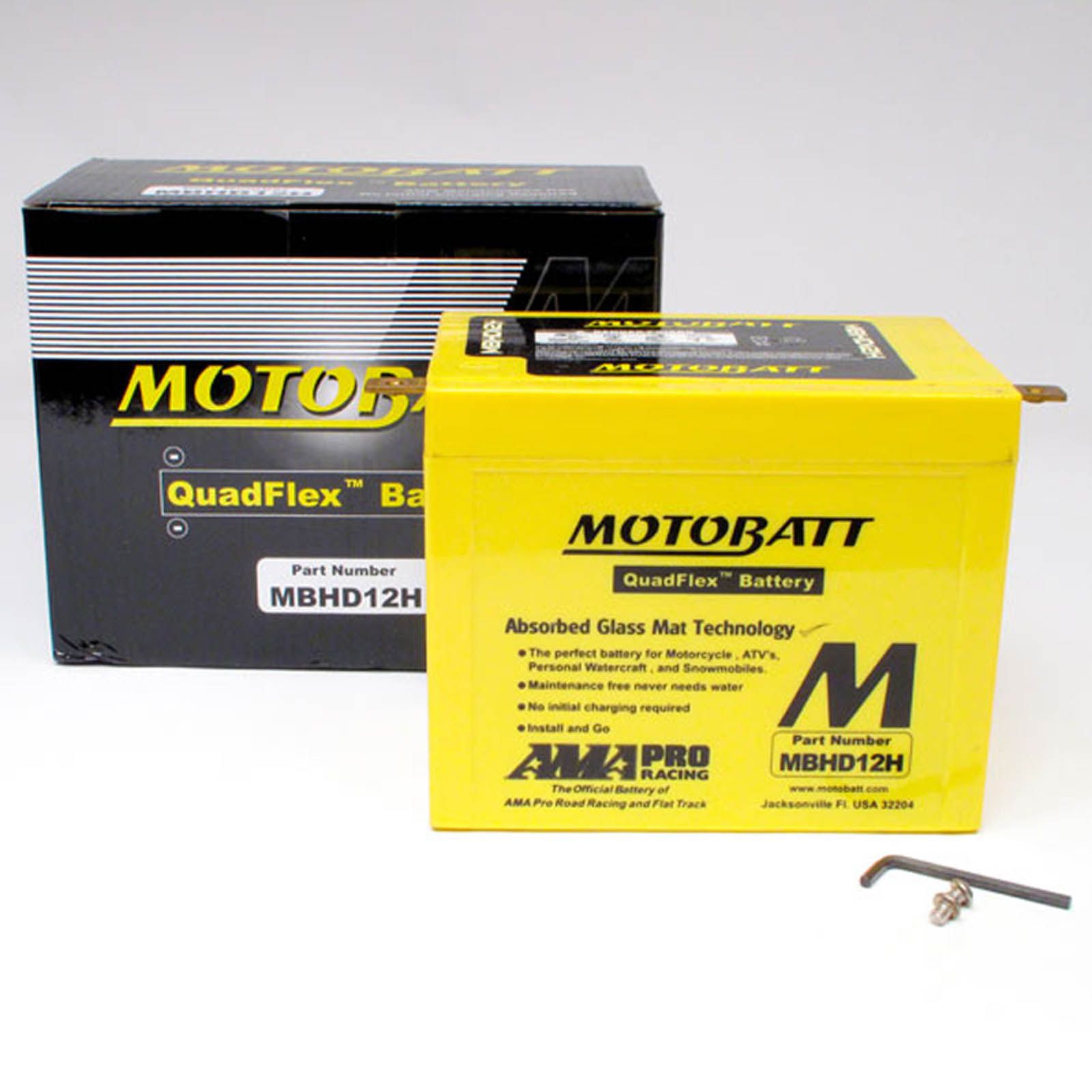 New MOTOBATT Quadflex AGM Battery #MBHD12H