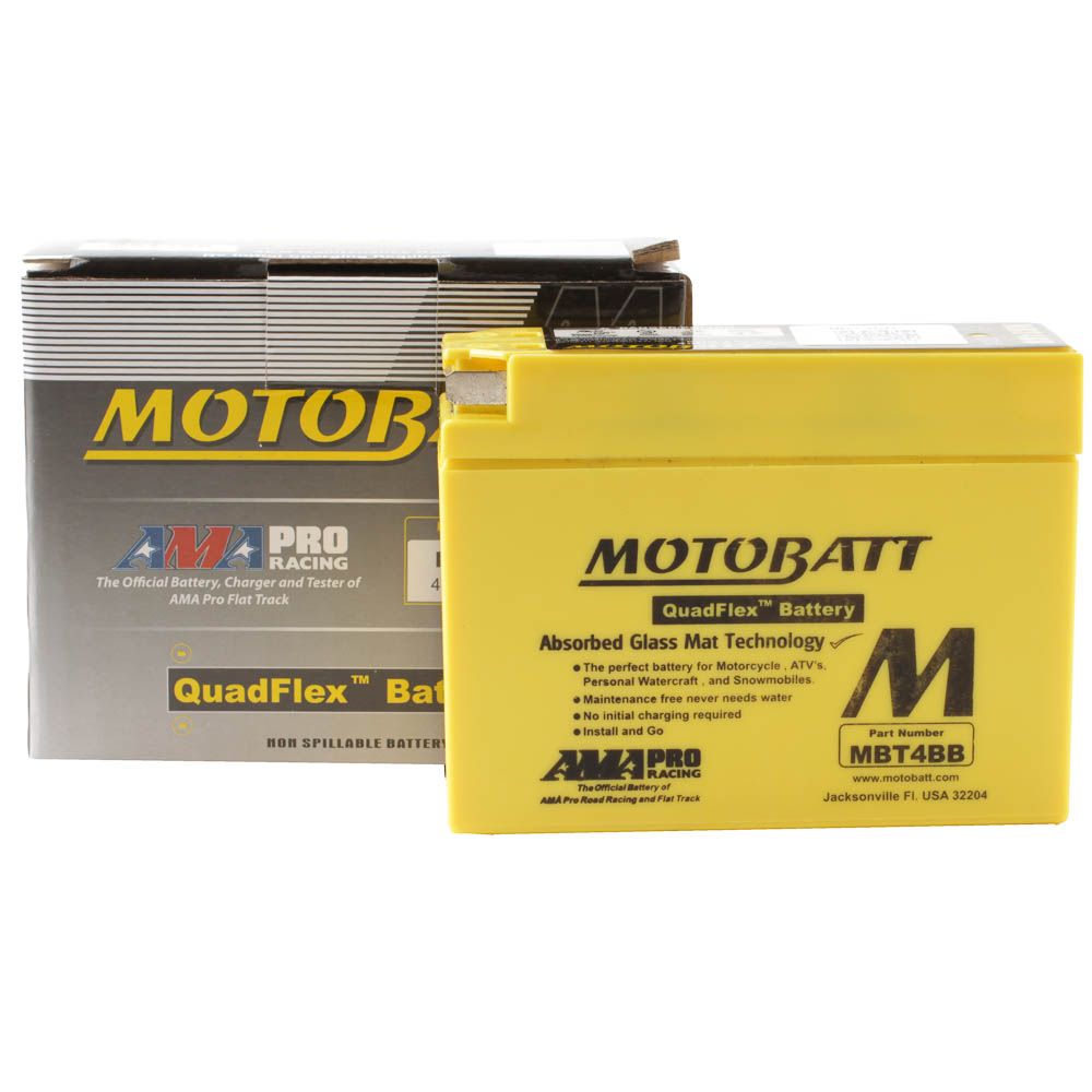 New MOTOBATT Quadflex AGM Battery #MBT4BB