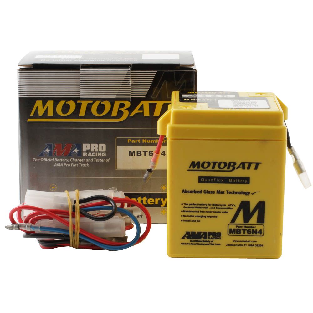 New MOTOBATT Quadflex AGM Battery #MBT6N4