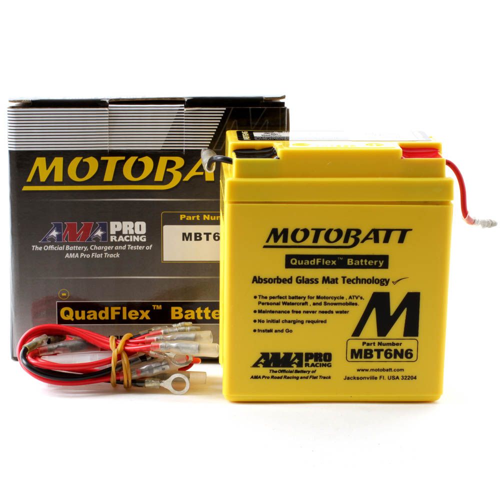 New MOTOBATT Quadflex AGM Battery #MBT6N6