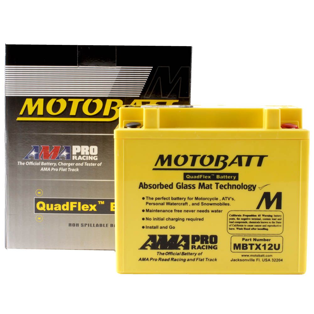 New MOTOBATT Quadflex AGM Battery #MBTX12U