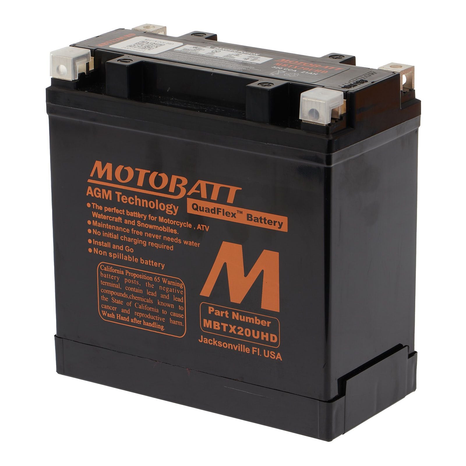 New MOTOBATT Quadflex AGM Battery #MBTX20UHD