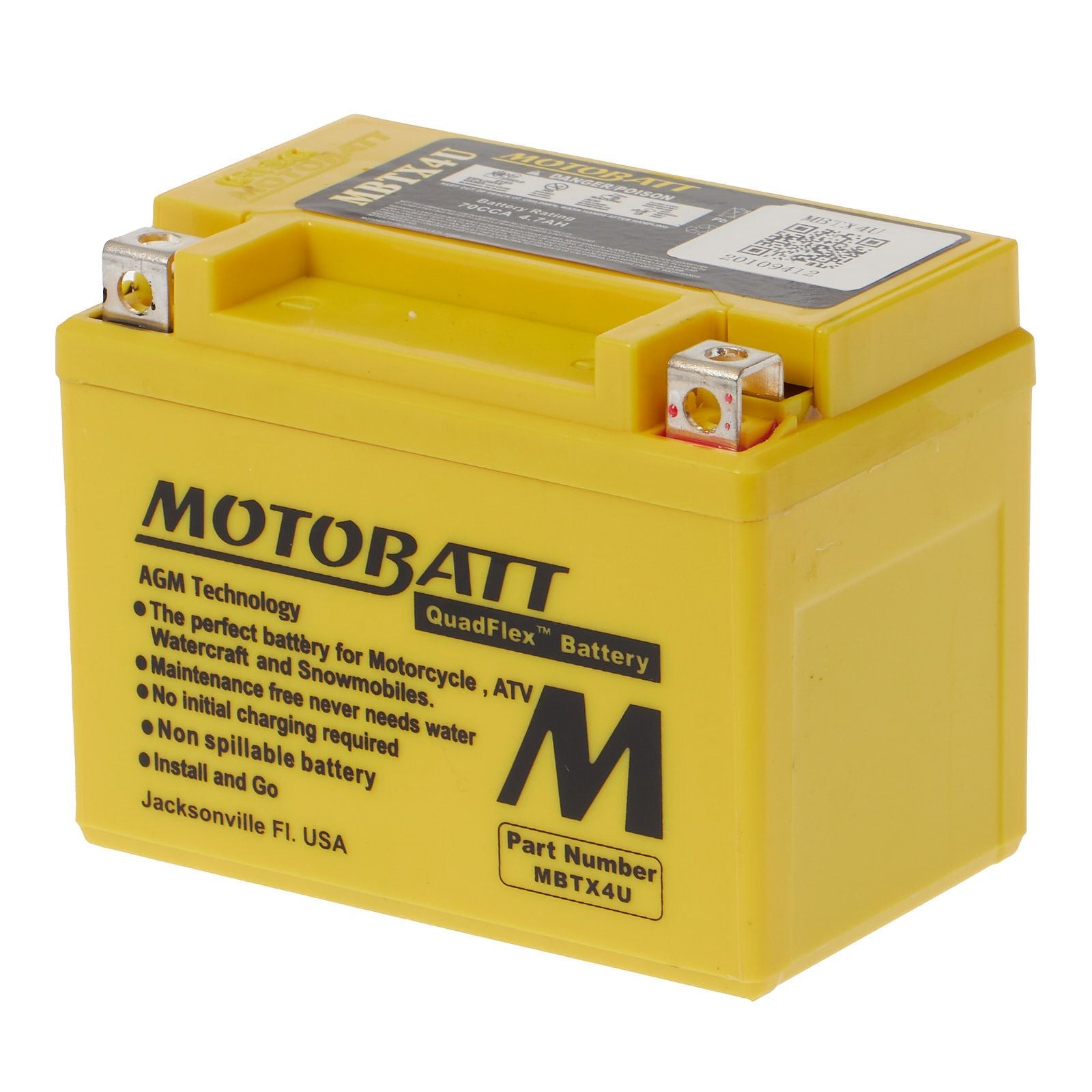 New MOTOBATT Quadflex AGM Battery #MBTX4U