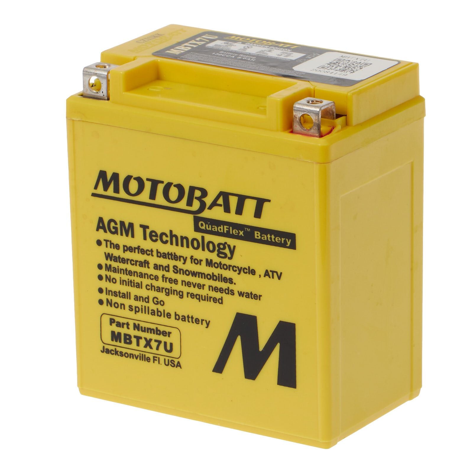 New MOTOBATT Quadflex AGM Battery #MBTX7U