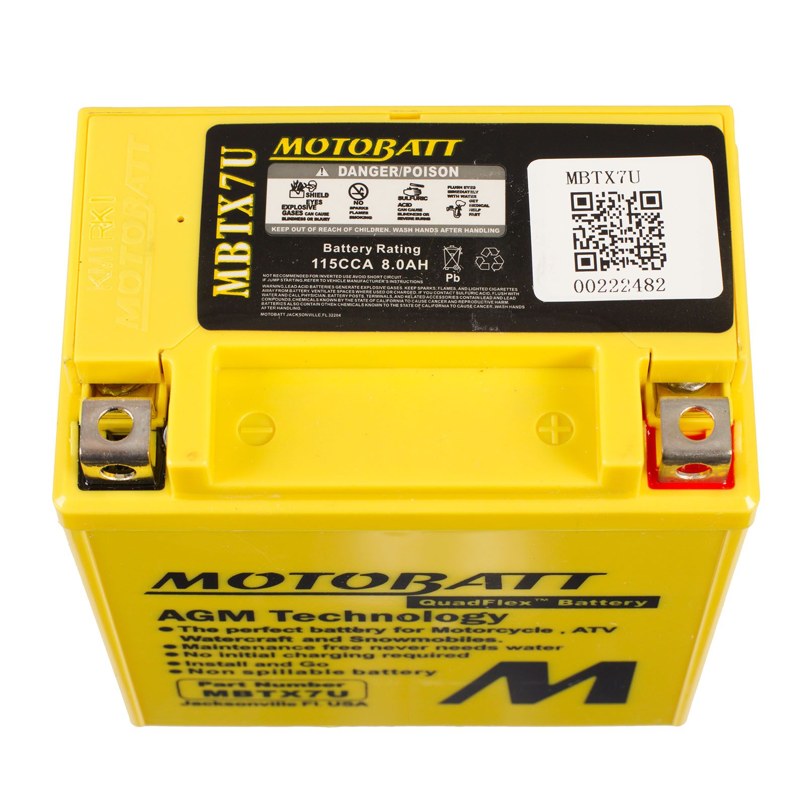 New MOTOBATT Quadflex AGM Battery #MBTX7U