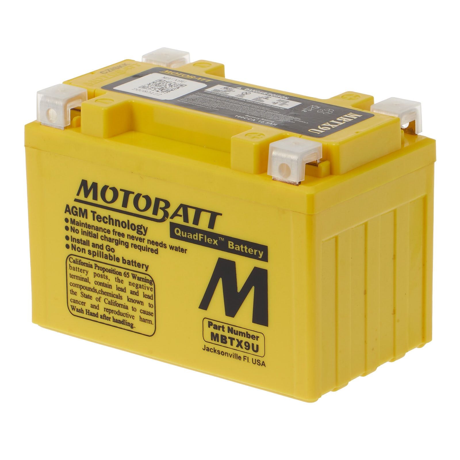 New MOTOBATT Quadflex AGM Battery #MBTX9U