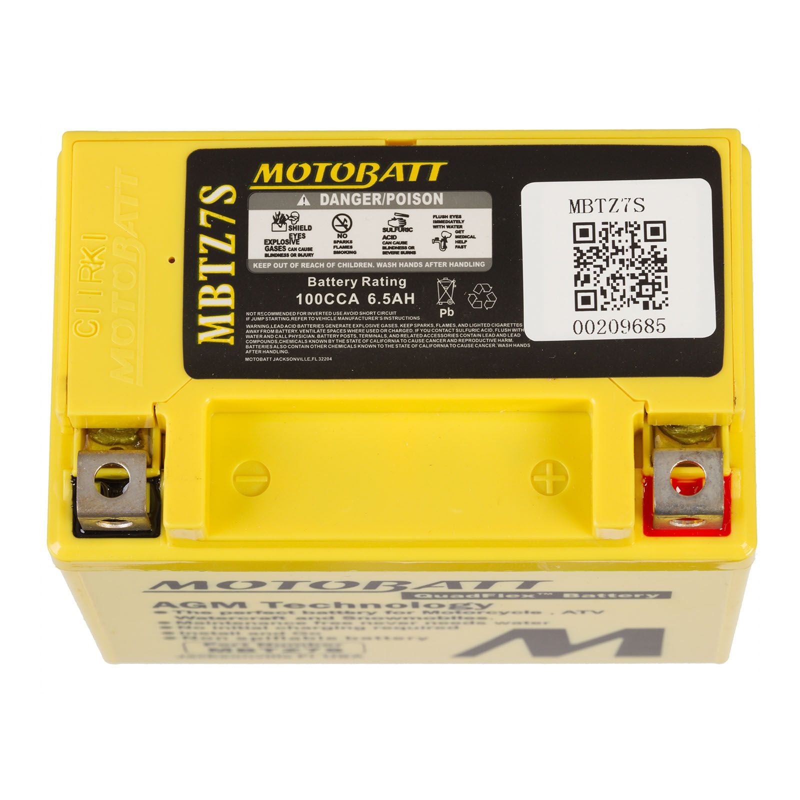 New MOTOBATT Quadflex AGM Battery #MBTZ7S