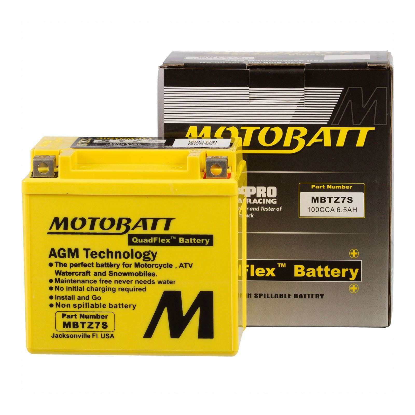 New MOTOBATT Quadflex AGM Battery #MBTZ7S