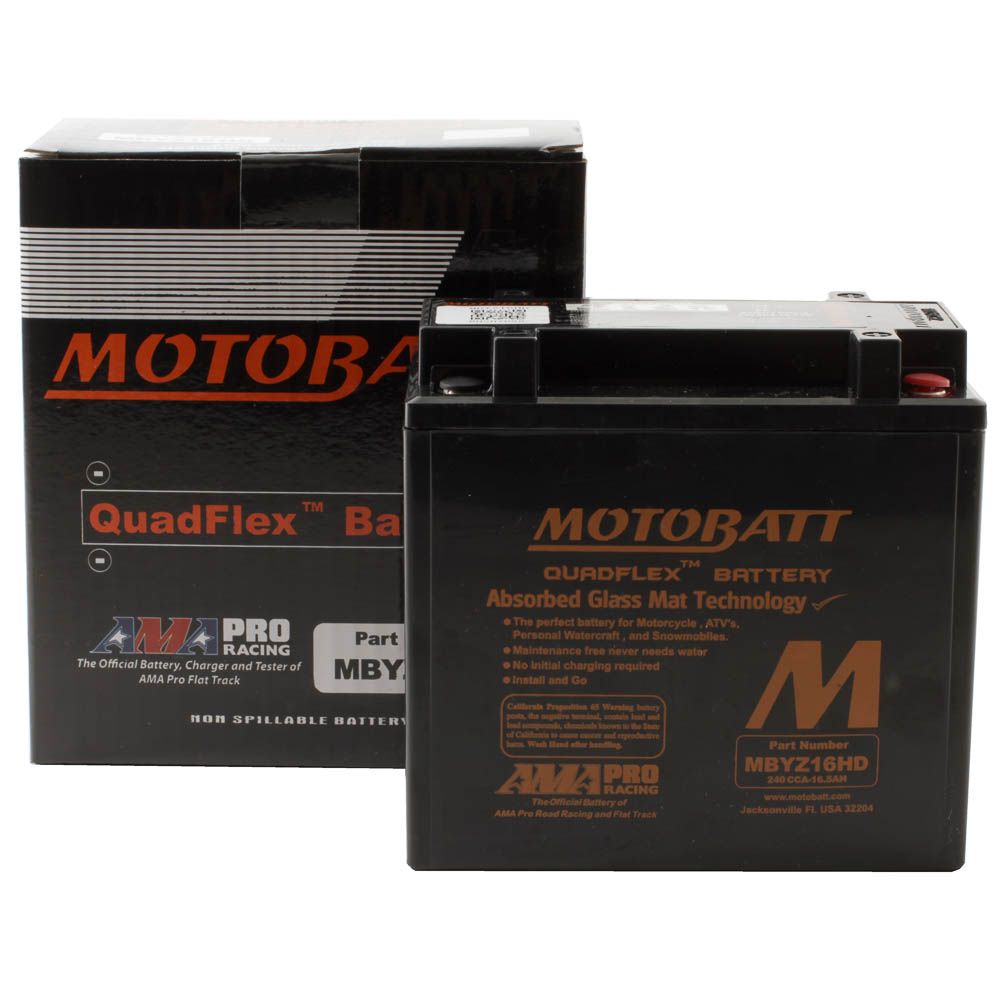 New MOTOBATT Quadflex AGM Battery #MBYZ16HD