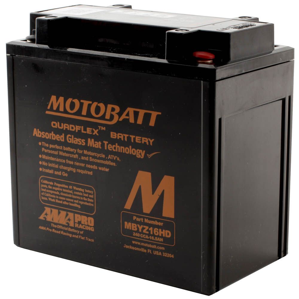 New MOTOBATT Quadflex AGM Battery #MBYZ16HD