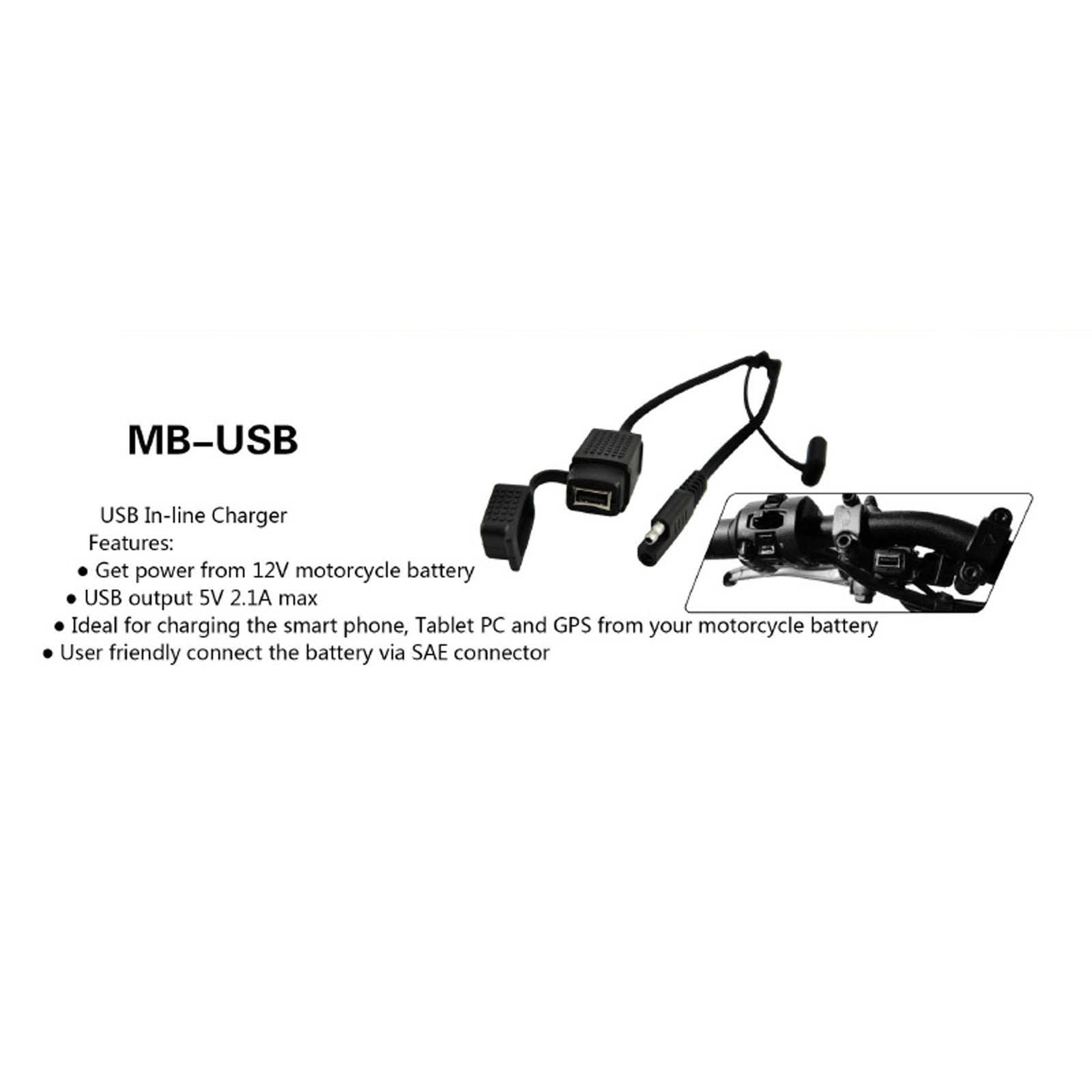 New MOTOBATT USB Inline Charger ( NEEDS MBZCCRT ) Mobile Charger #MBZCCUSB