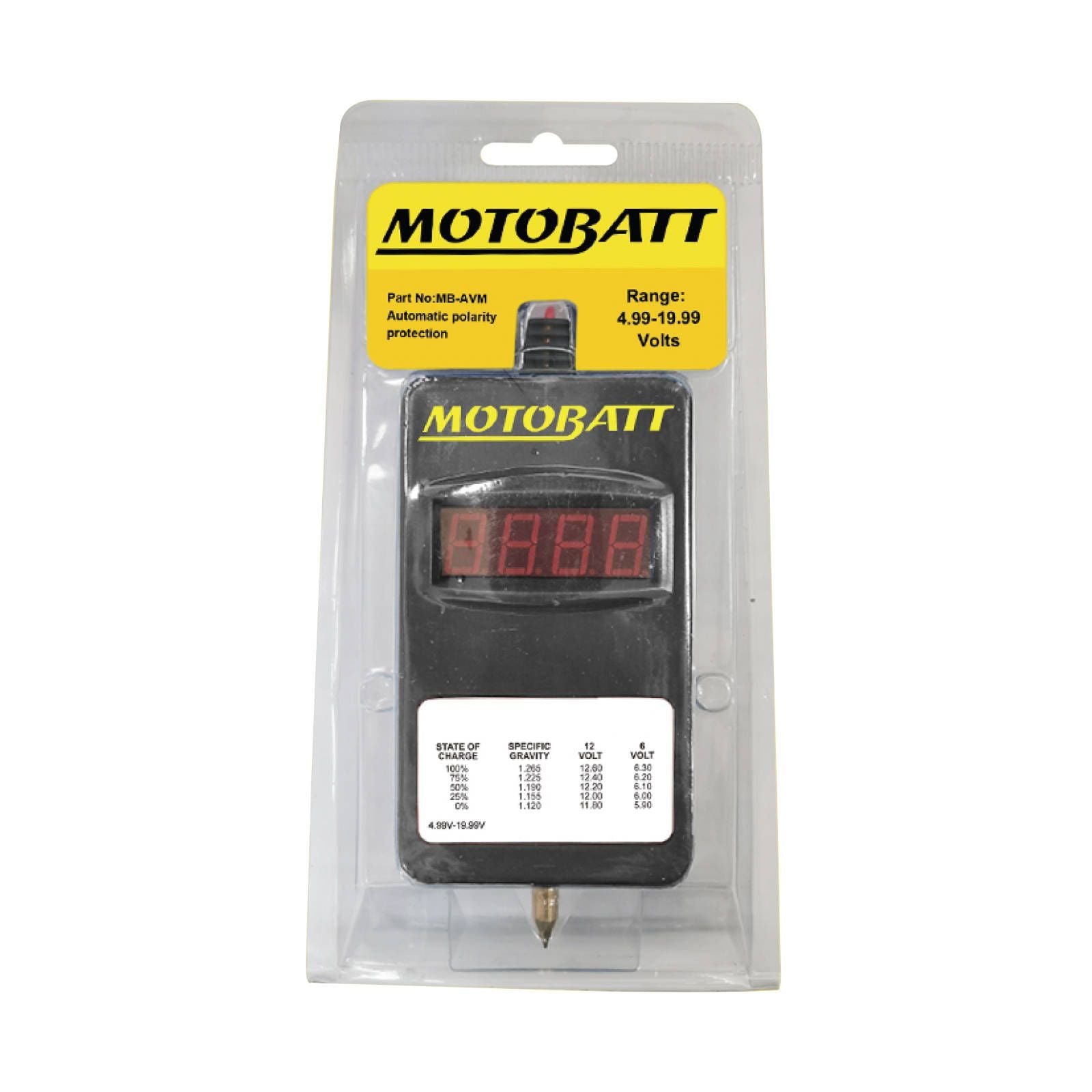 New MOTOBATT Volt Meter 6V/12V #MBZTAVM