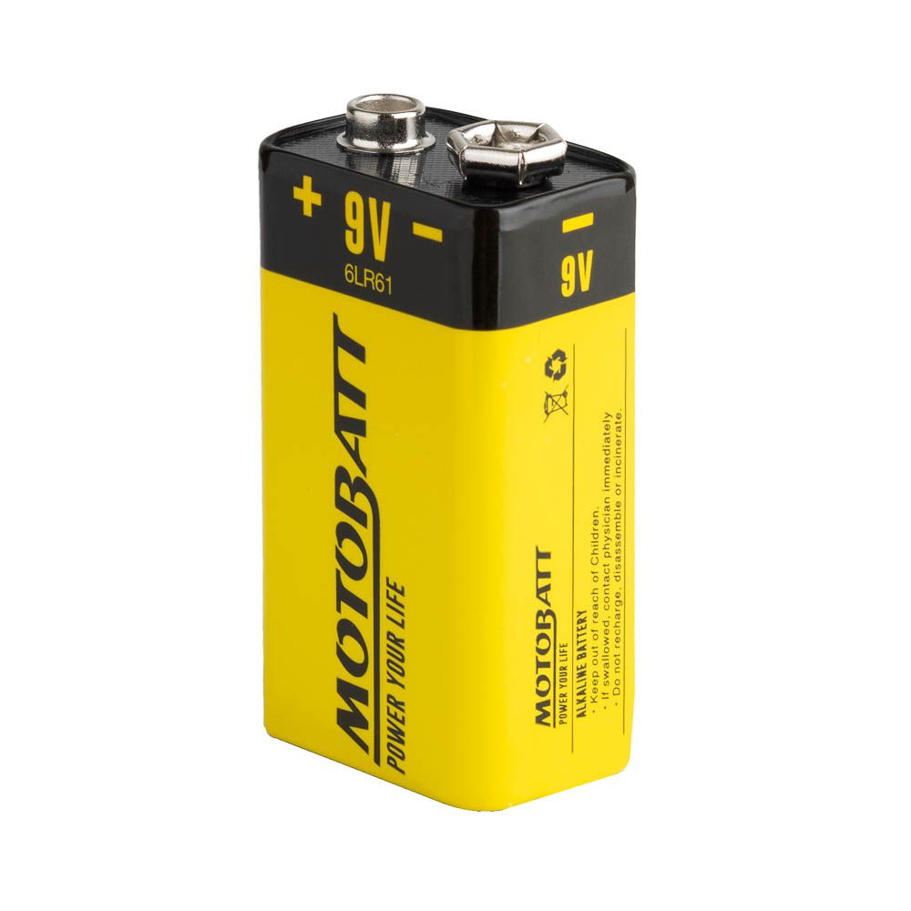 New MOTOBATT 9V Alkaline Household Battery 1/Card #MCB9V