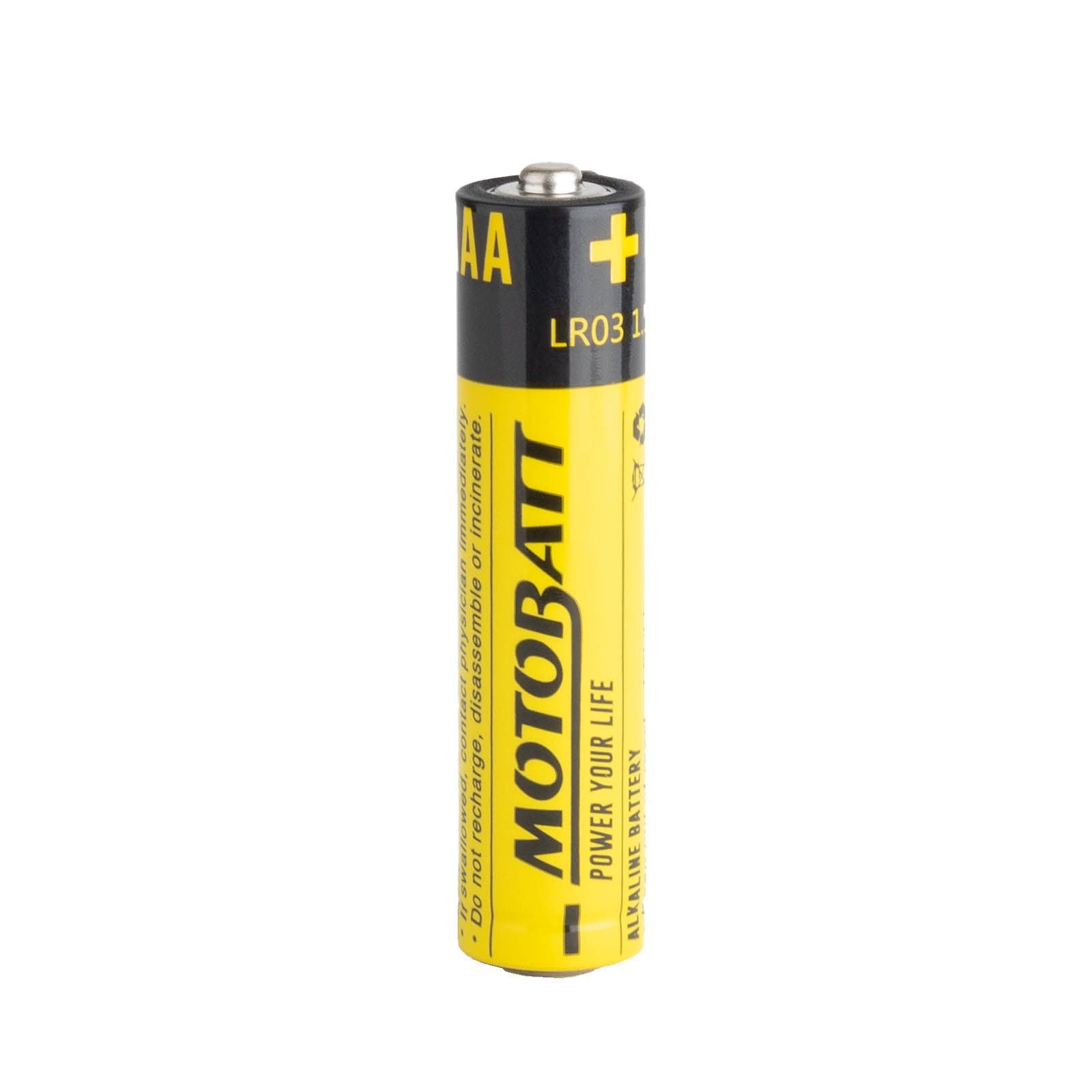 New MOTOBATT AAA LR03 1.5 Alkaline Household Battery 4/Card #MCBAAA