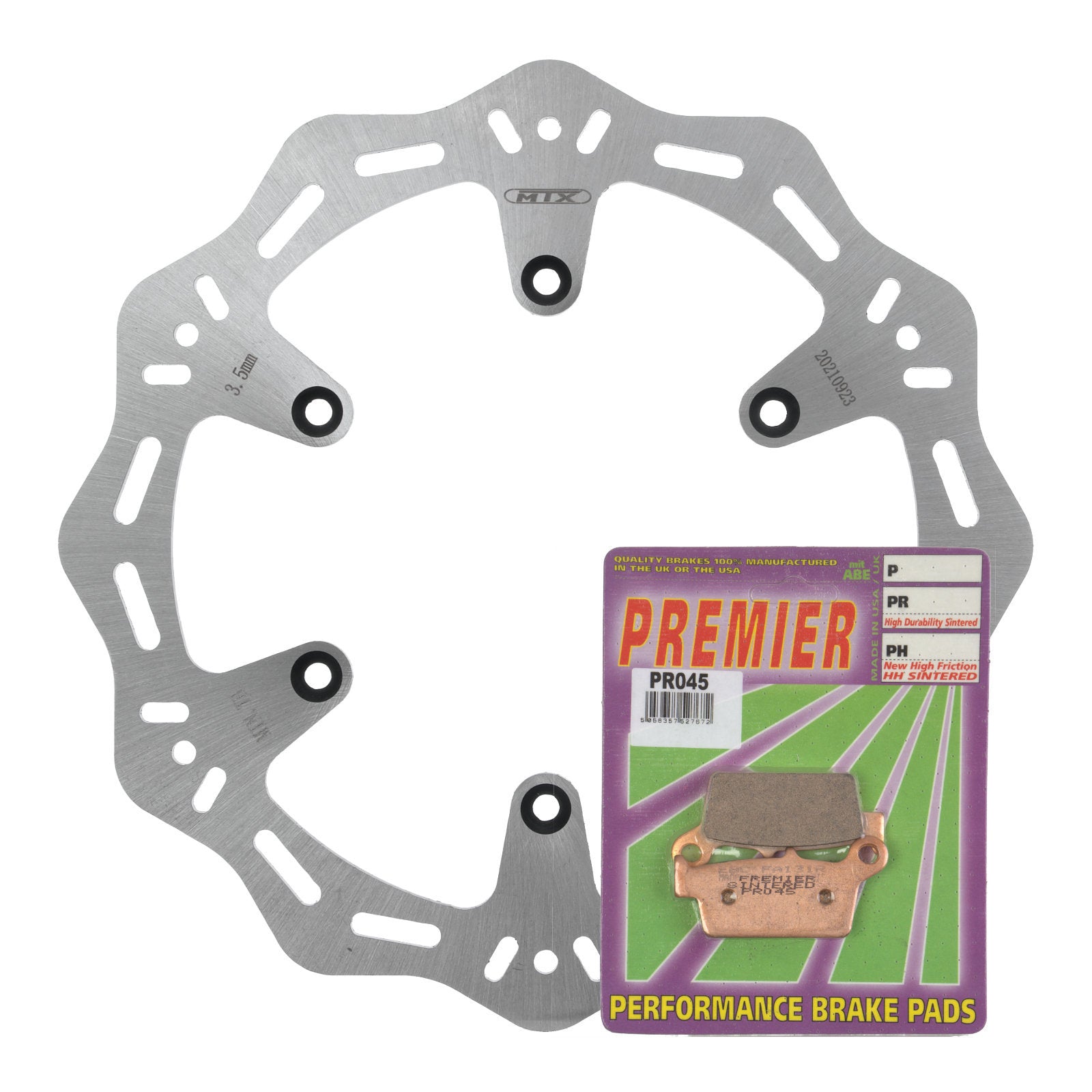 New MTX Hornet Brake Disc & Premier Pad - Rear Kit For Yamaha #MDHKR07003 | Australian Moto Spares