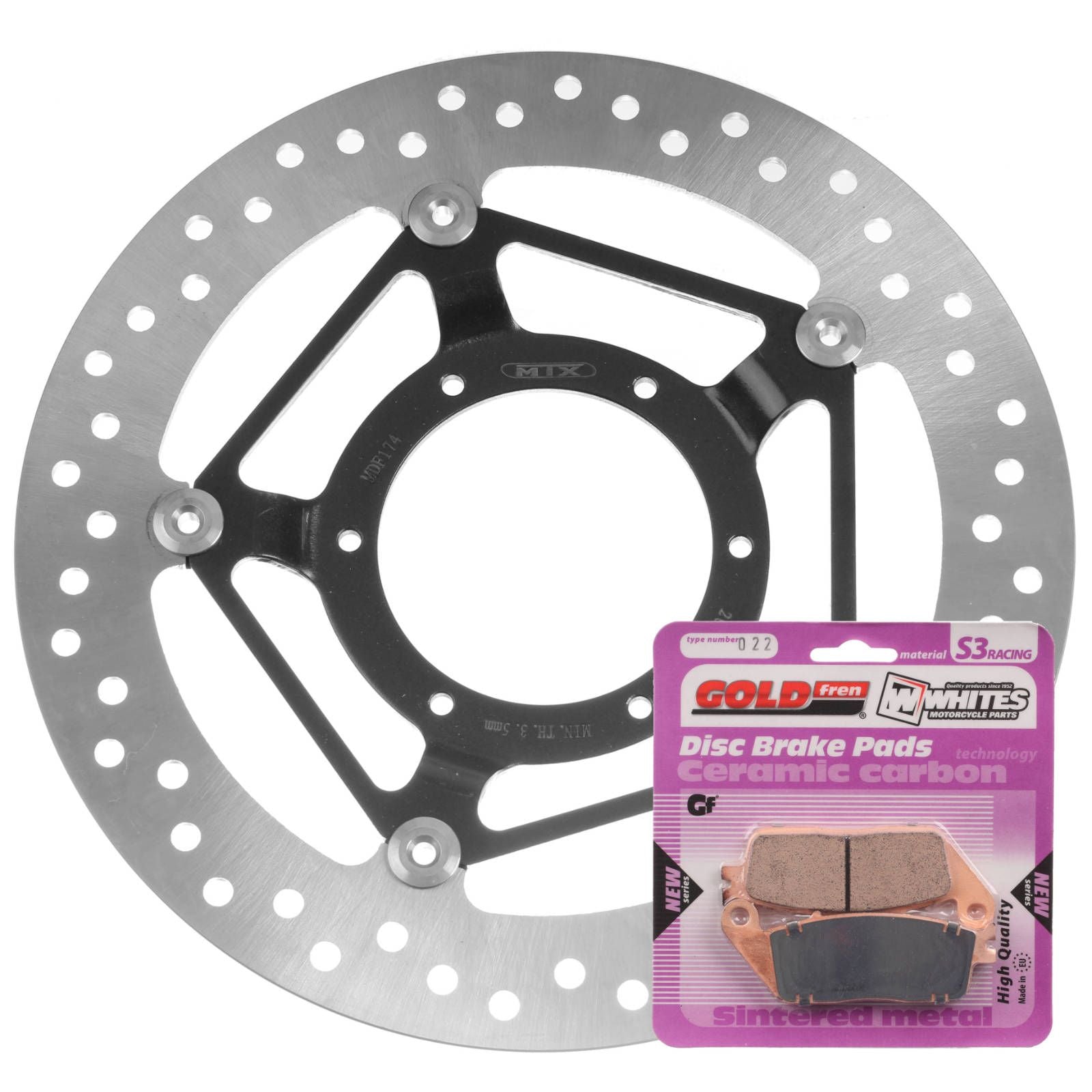 MTX Brake Disc & Pad Kit - Front For Honda CBR250R 2011-2015 NON ABS #MDKF01015