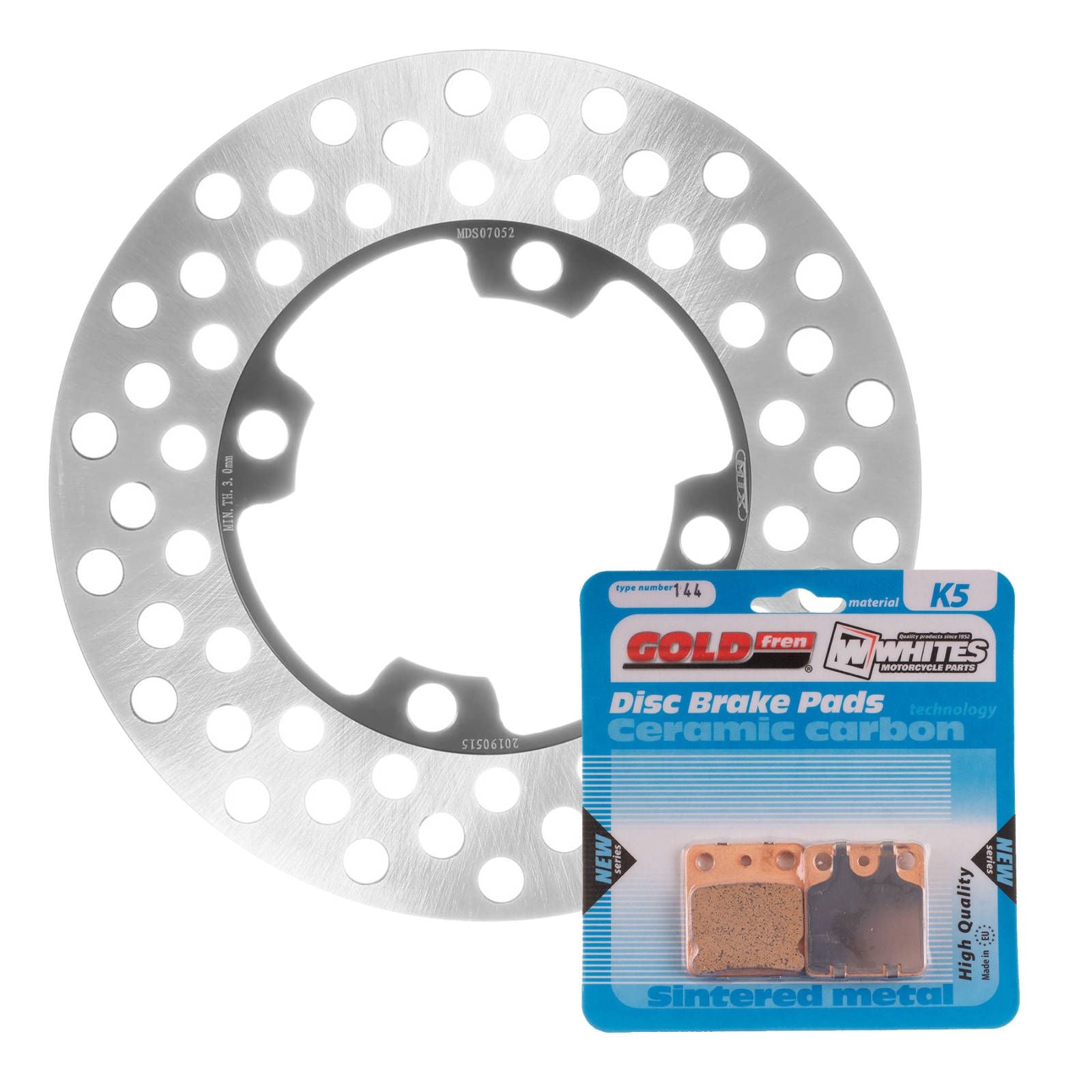 MTX Brake Disc & Pad Kit - Front For Yamaha YFM450FA Grizzly 2007-2016 MDKF07016