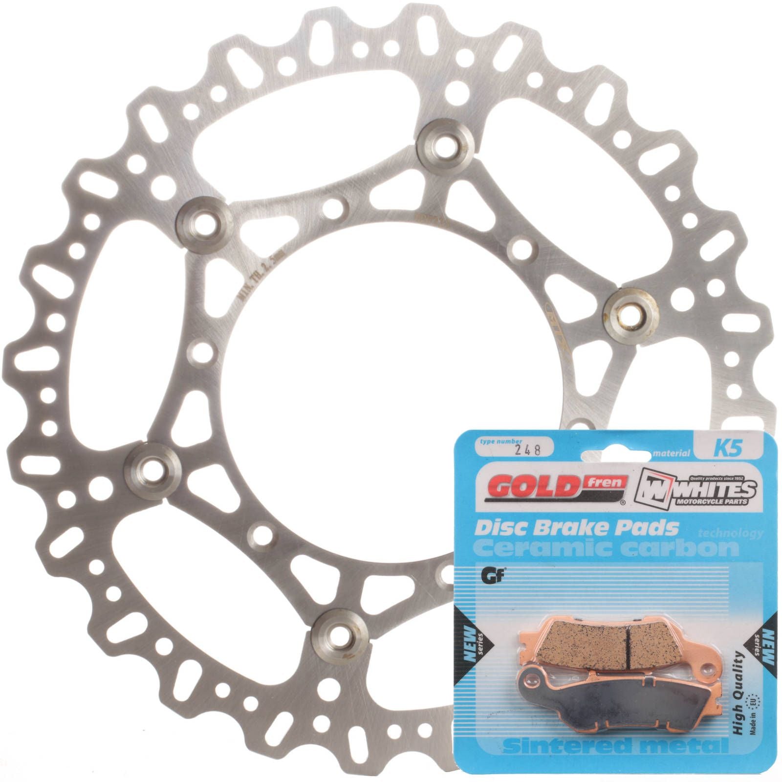 New MTX Brake Disc & Pad Kit - Front For Yamaha YZ125 2017-2020 #MDKF07019