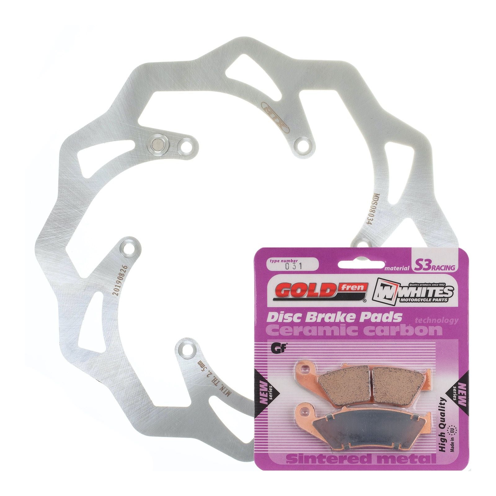 MTX Brake Disc & Pad Kit - Front For KTM 350 EXC-F 2011-2019 - WAVE #MDKF08012