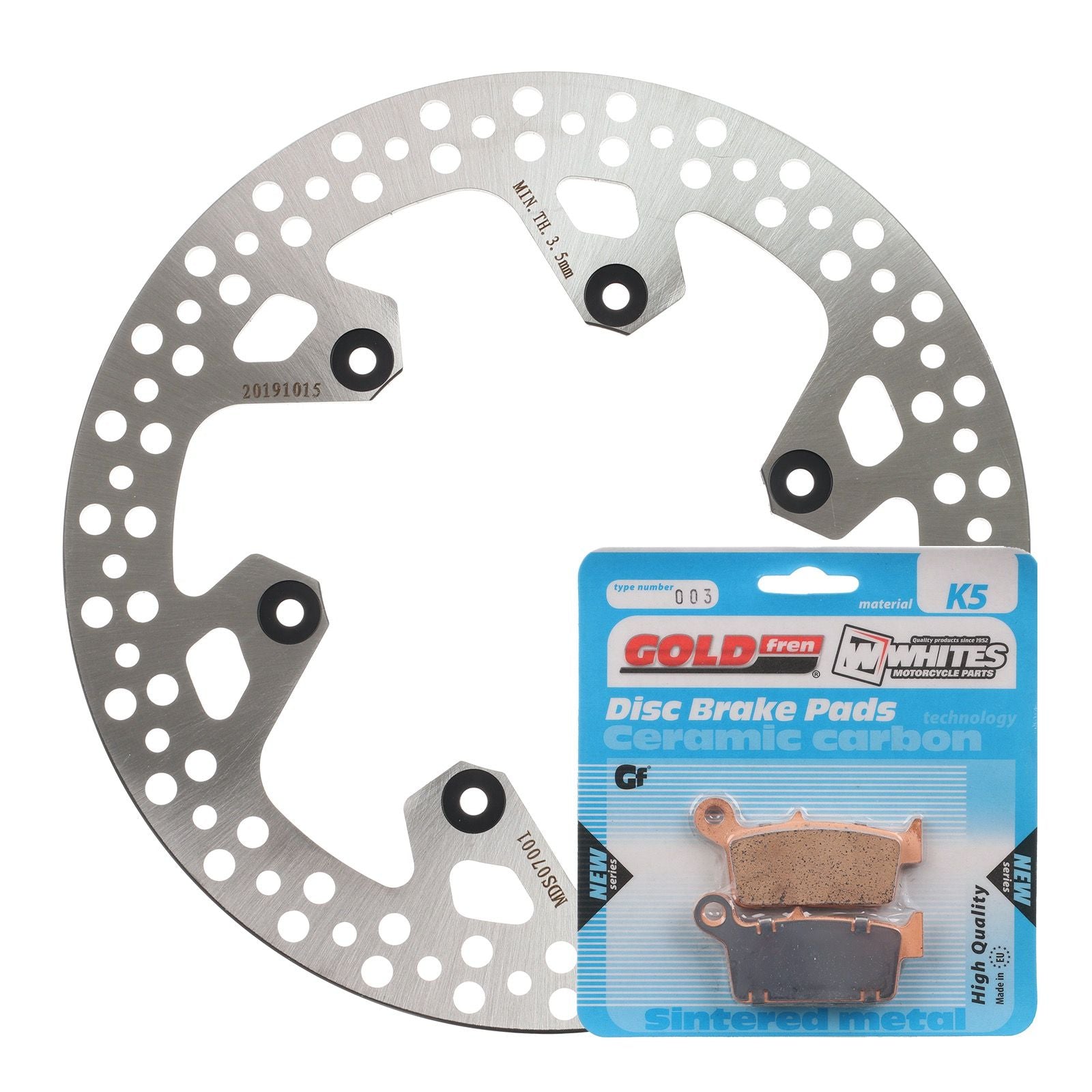 New MTX Brake Disc & Pad Kit - Rear For Yamaha WR250F 2001 #MDKR07014