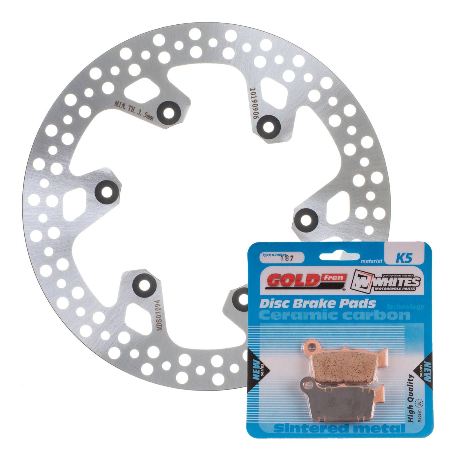 New MTX Brake Disc & Pad Kit - Rear For Yamaha WR450F 2003-2020 #MDKR07022