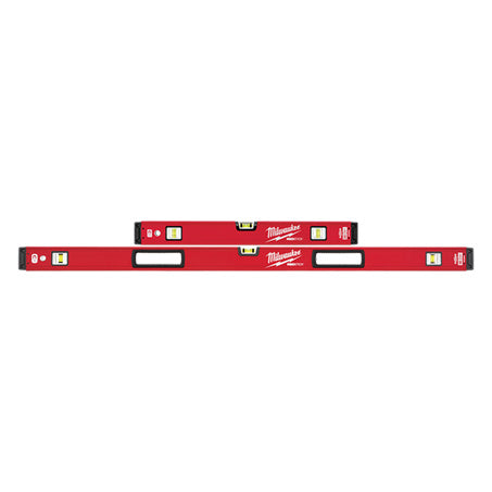 New Milwaukee 600Mm/1200Mm (24In/48In) Redstick Magnetic Box Level Set-MLBXSM48