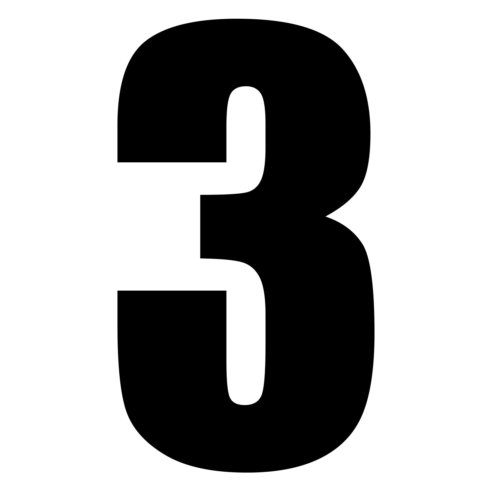 New WHITES Race Number - Black Sticker #3 (10 Pack) #NU6B3 | Australian Moto Spares