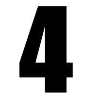 New WHITES Race Number - Black Sticker #4 (10 Pack) #NU6B4 | Australian Moto Spares