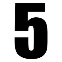 New WHITES Race Number - Black Sticker #5 (10 Pack) #NU6B5 | Australian Moto Spares