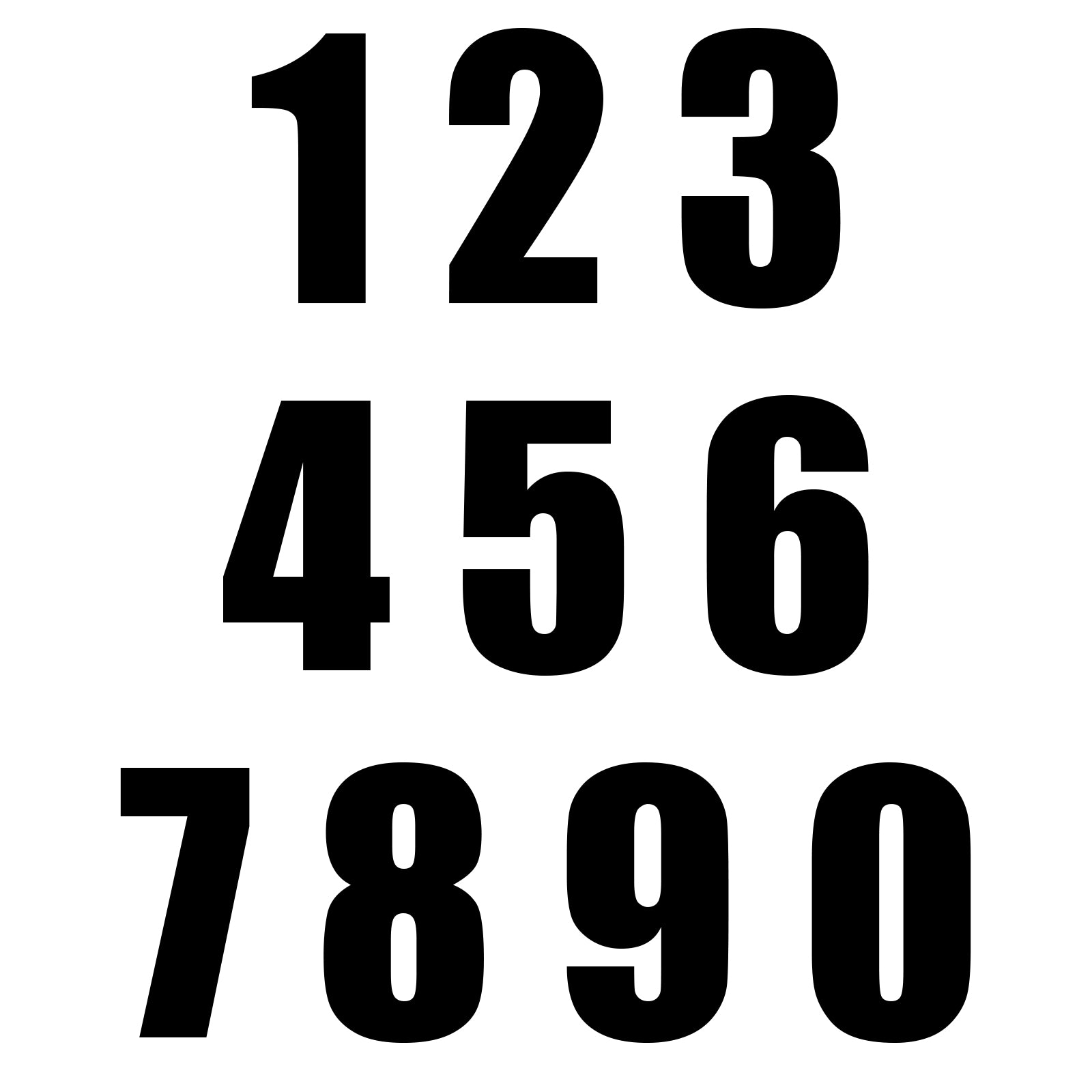 New WHITES Race Number - Black Sticker #5 (10 Pack) #NU6B5