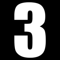 New WHITES Race Number - White Sticker #3 (10 Pack) #NU6W3 | Australian Moto Spares