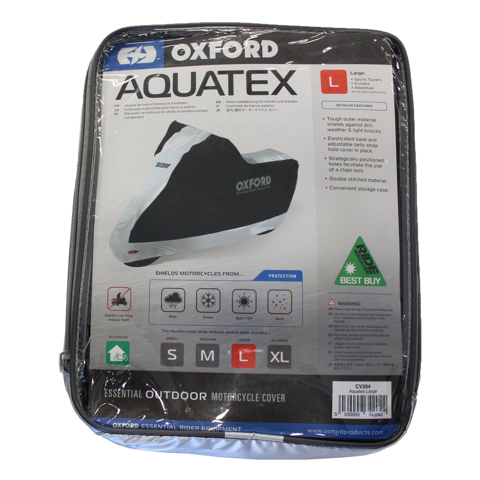 New OXFORD Motorcycle Cover Aquatex - Large #OXCV204