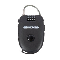 New OXFORD Retractable Combination Cable Lock 75Cm Black #OXLK100 | Australian Moto Spares