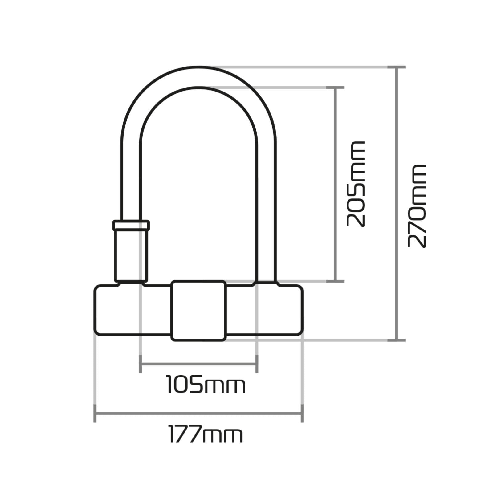 New OXFORD Magnum U-Lock (170x285mm) With Bracket #OXLK223