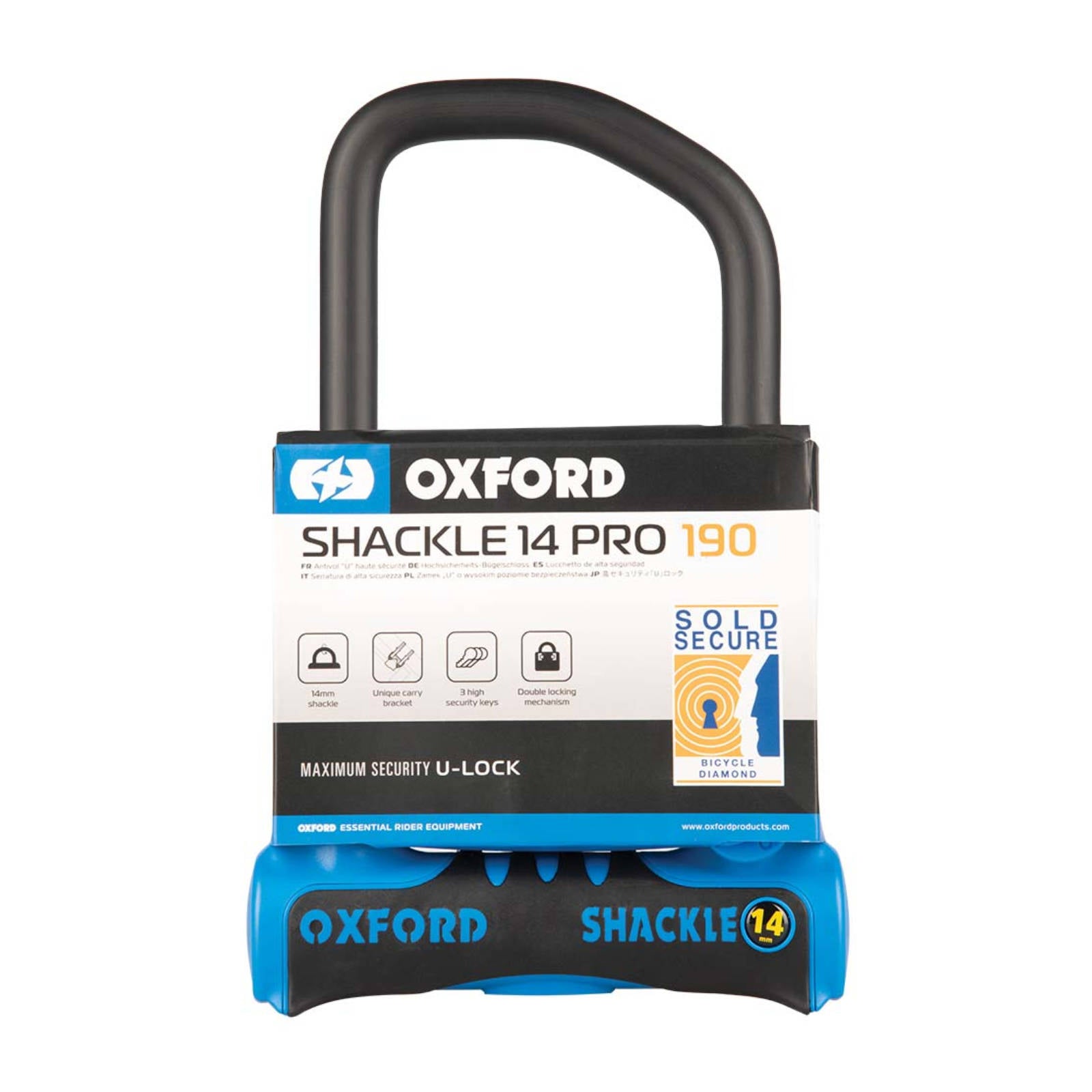 New OXFORD Shackle14 Pro U-Lock 260mm x 177mm #OXLK321