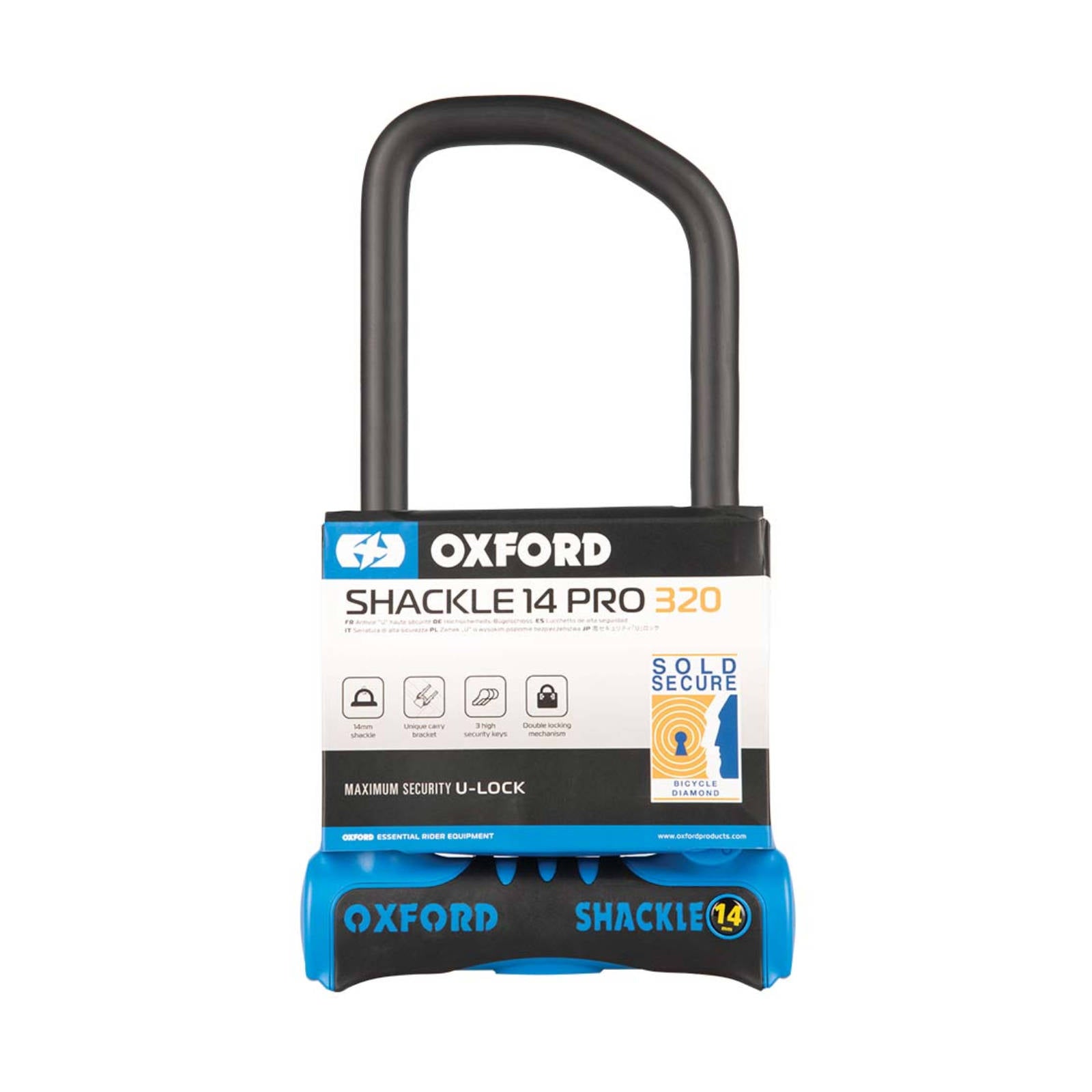 New OXFORD Shackle14 Pro U-Lock 320mm x 177mm #OXLK322